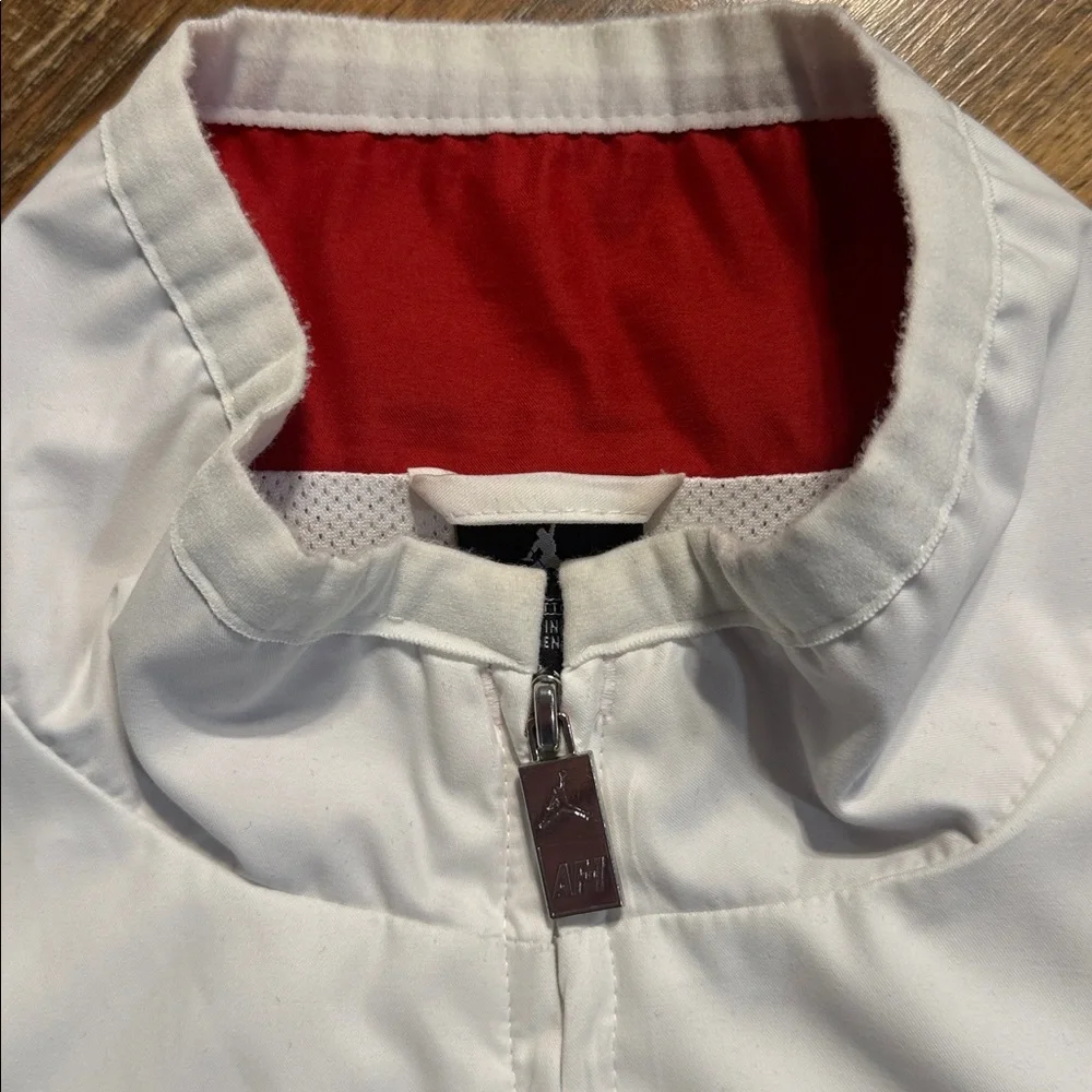 Nike Air Jordan Windbreaker Jacket White Red Zip Up XXL